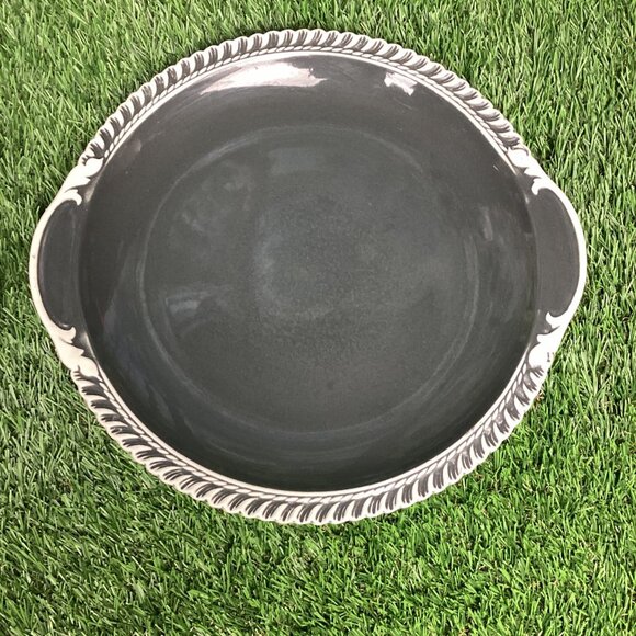 Harker Ware Pottery Platter Plates Gray Set of 2 - Picture 3 of 9